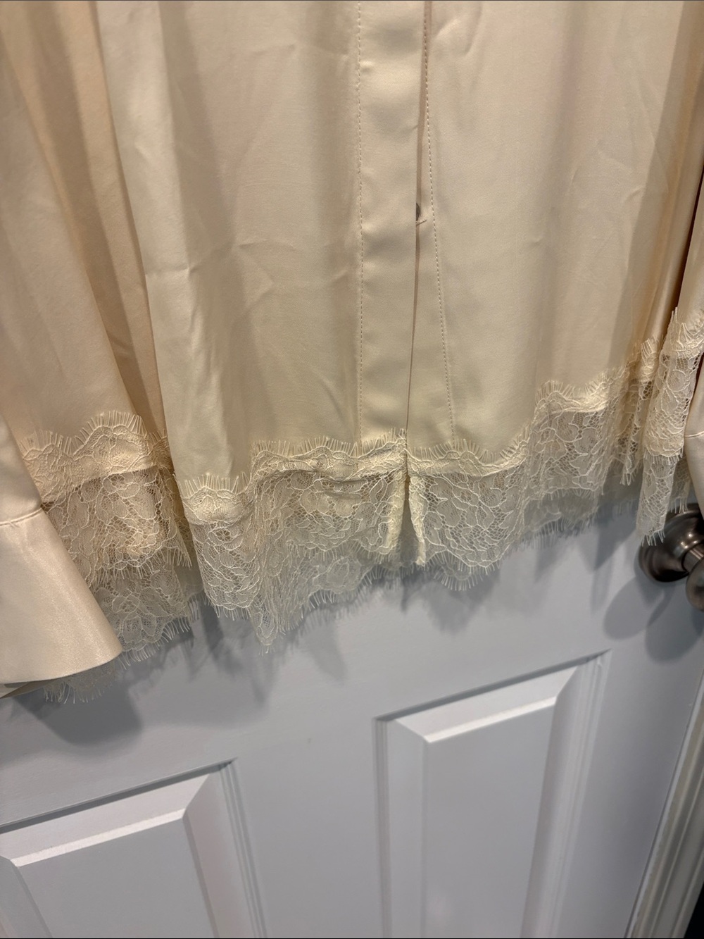Zara Cream Lace-Hem Button Blouse - Picture 5 of 7